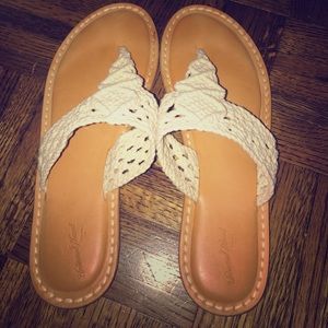 Tan Crochet sandals